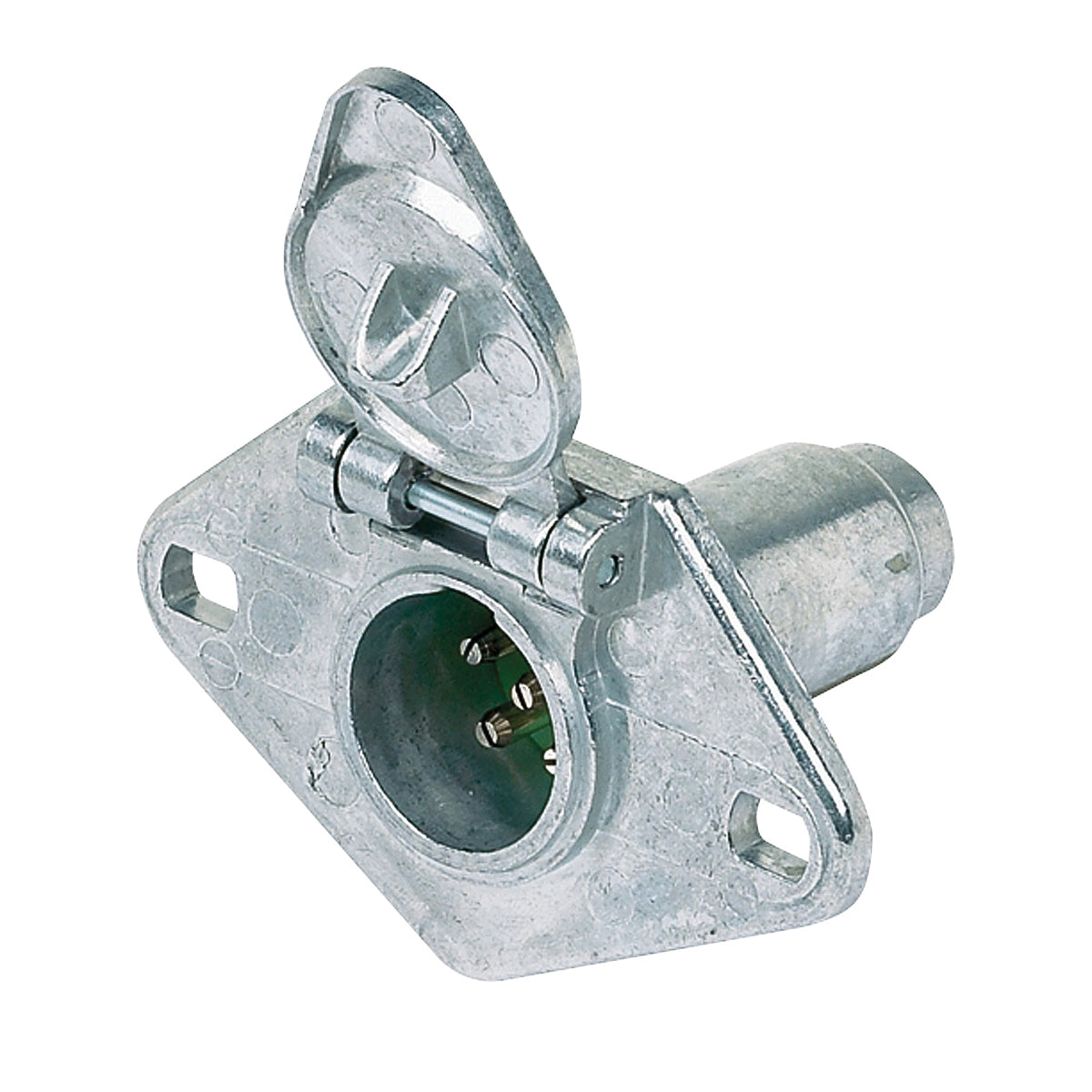 HOPKINS 48435 End Socket, 6/12 V, 6-Pole, Zinc