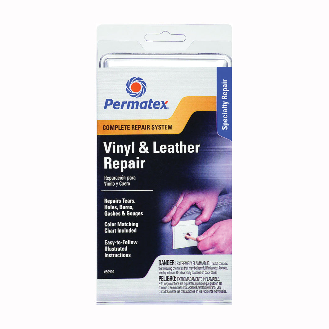 Permatex 80902 Vinyl and Leather Repair Kit, Liquid, Pungent, Clear
