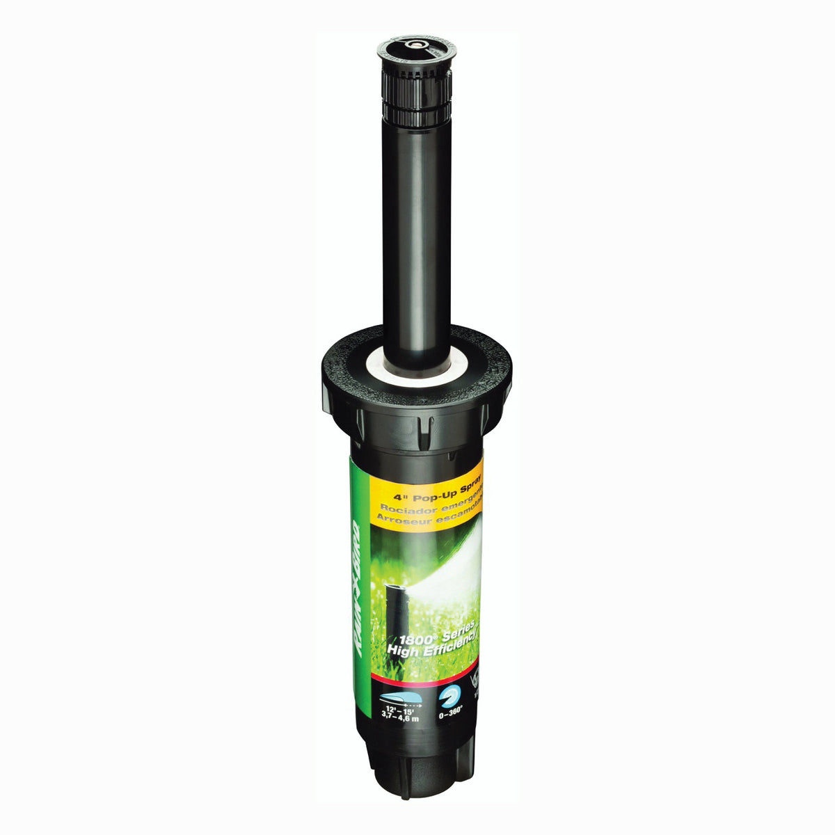 Rain Bird 1804HEVN15 Spray Head Sprinkler, 1/2 in Connection, FNPT, 8 to 15 ft, Polypropylene