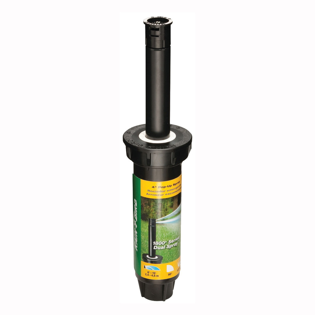 Rain Bird 1804QDS Spray Head Sprinkler, 1/2 in Connection, FNPT, 12 to 15 ft, Plastic