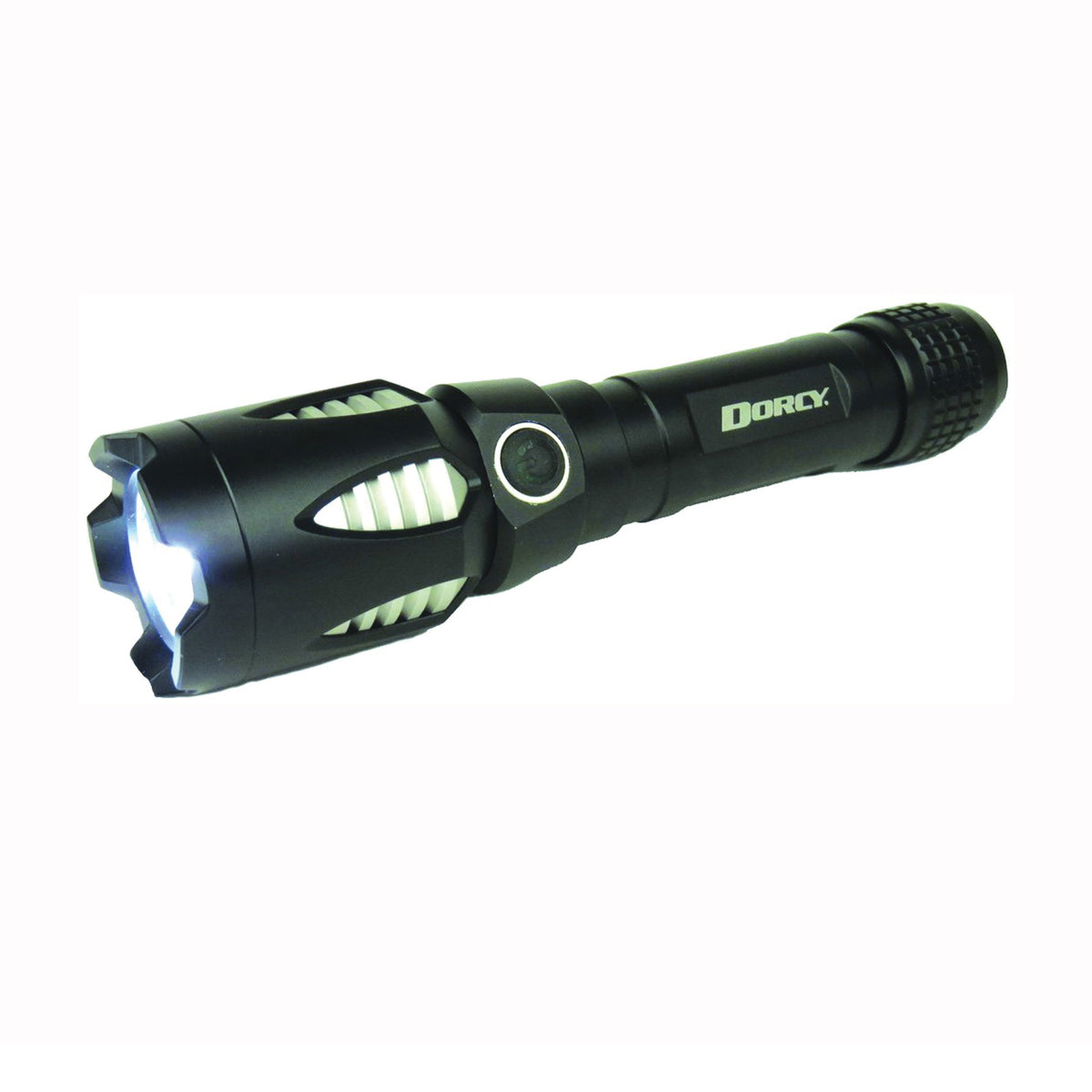 Dorcy 41-4800 Flashlight, 2250 mAh, Lithium-Ion Battery, LED Lamp, 520 Lumens, 200 m Beam Distance, 3 hr Run Time, Black