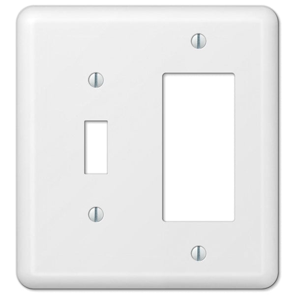 Amerelle 935TRW Wallplate, 5 in L, 4-5/8 in W, 2 -Gang, Steel, White, Wall Mounting