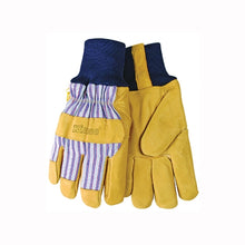 Load image into Gallery viewer, Heatkeep 1927KW-XL Protective Gloves, Men&#39;s, XL, Wing Thumb, Knit Wrist Cuff, Blue/Tan
