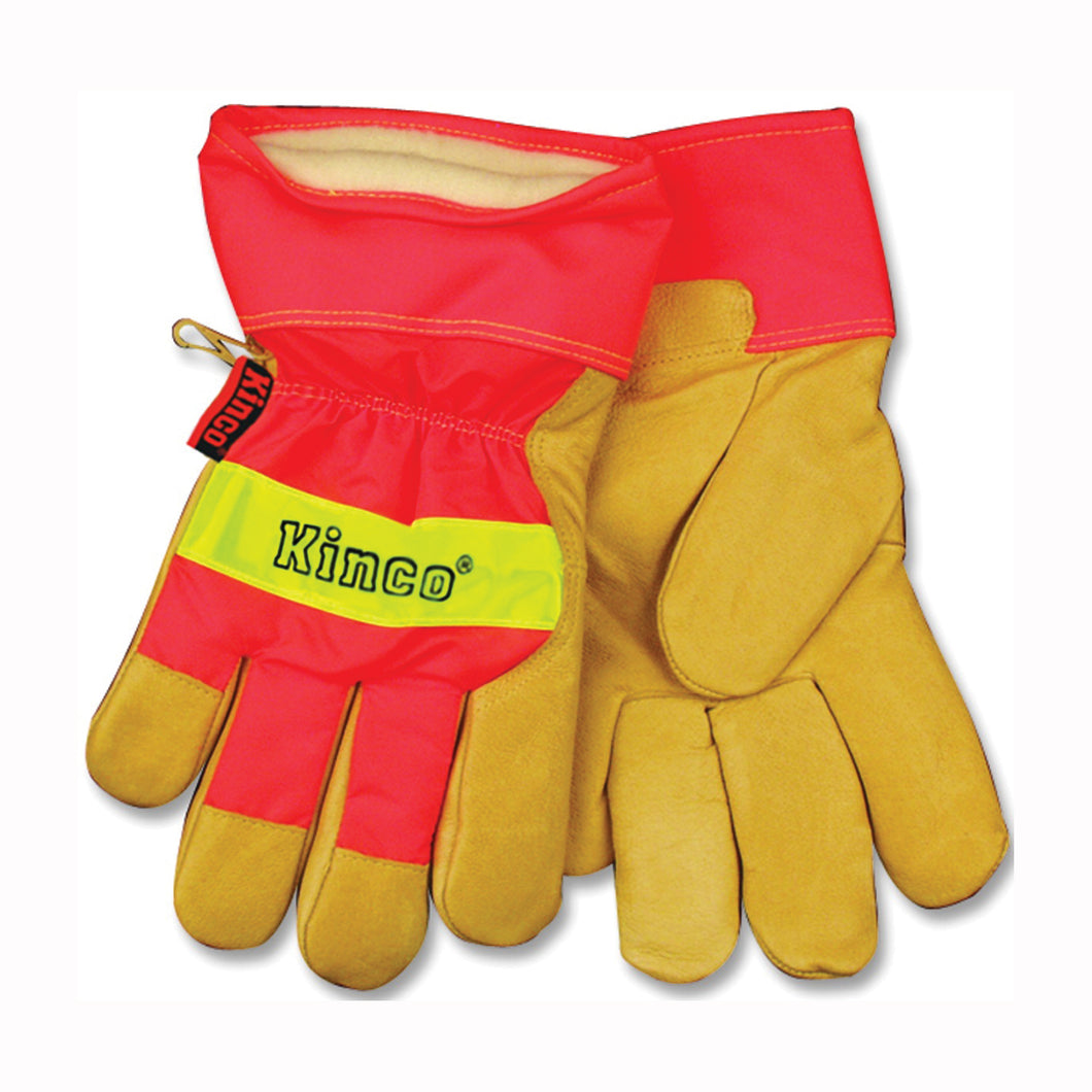Heatkeep 1938-M Work Gloves, Men's, M, Wing Thumb, Orange/Palamino