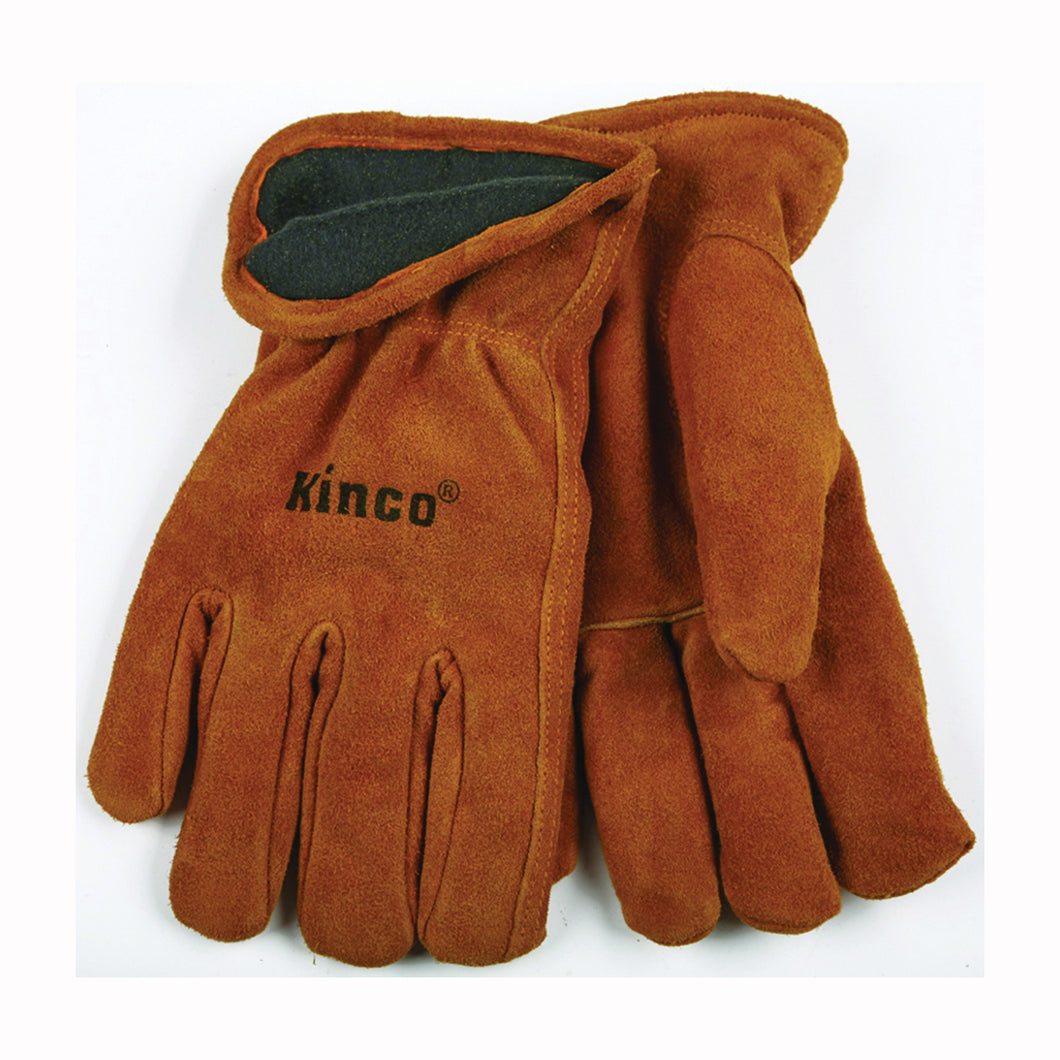 Heatkeep 50RL-M High-Durability Driver Gloves, Men's, M, 5 in L, Keystone Thumb, Easy-On Cuff, Cowhide Leather, Brown