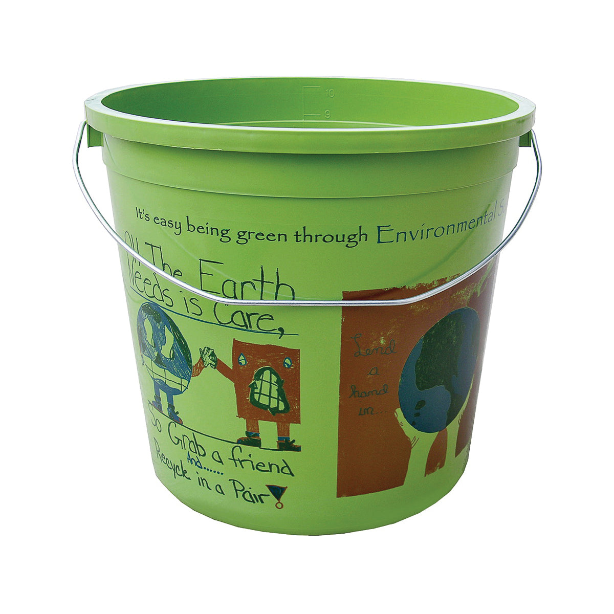 ENCORE Plastics EcoSmart 300773 Paint Pail, 10 qt Capacity, HDPE, Green