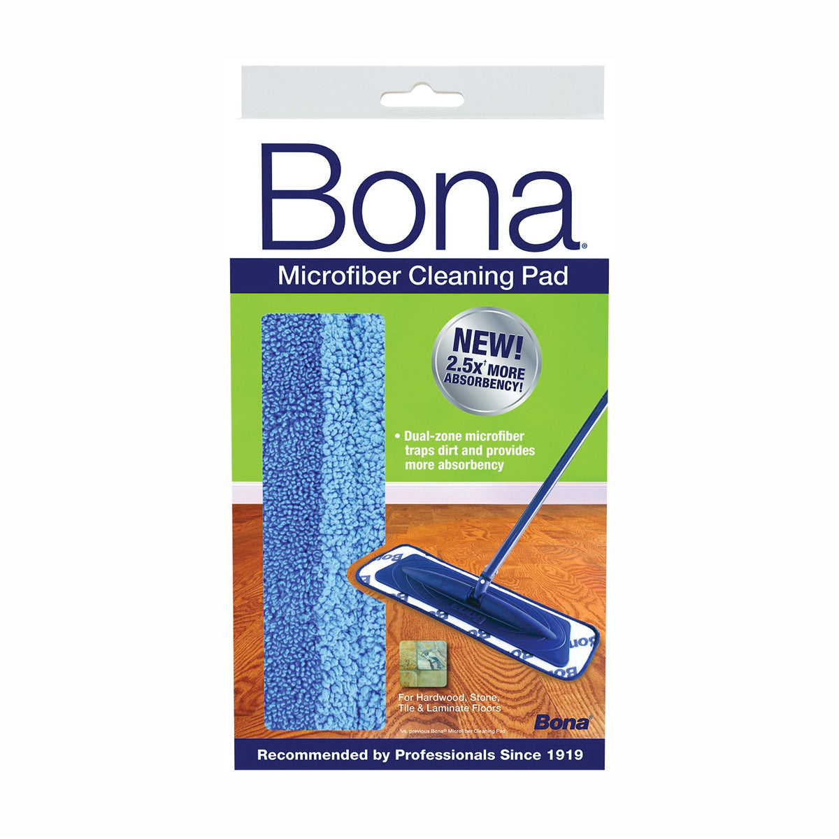 Bona AX0003053 Cleaning Pad, Microfiber Cloth, Dark Blue/Light Blue