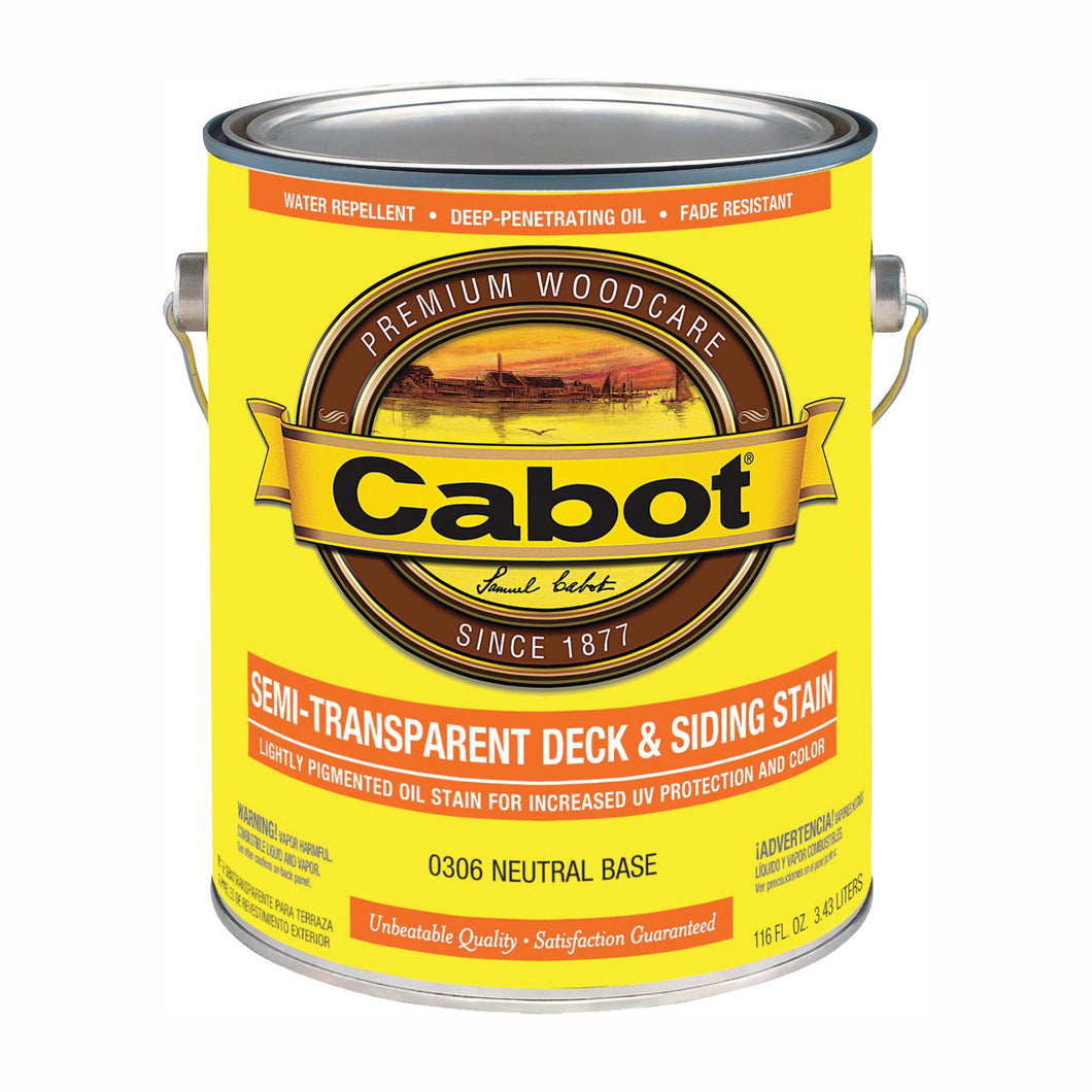 Cabot 300 Series 0306 Deck and Siding Stain, Neutral Base, Liquid