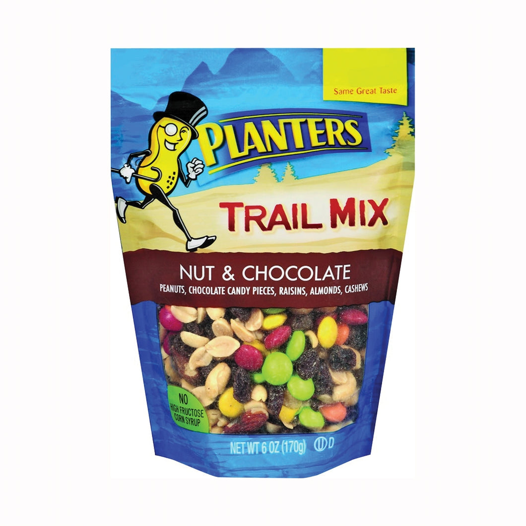 PLANTERS 422491 Trail Mix, Chocolate, Nuts Flavor, 6 oz Bag