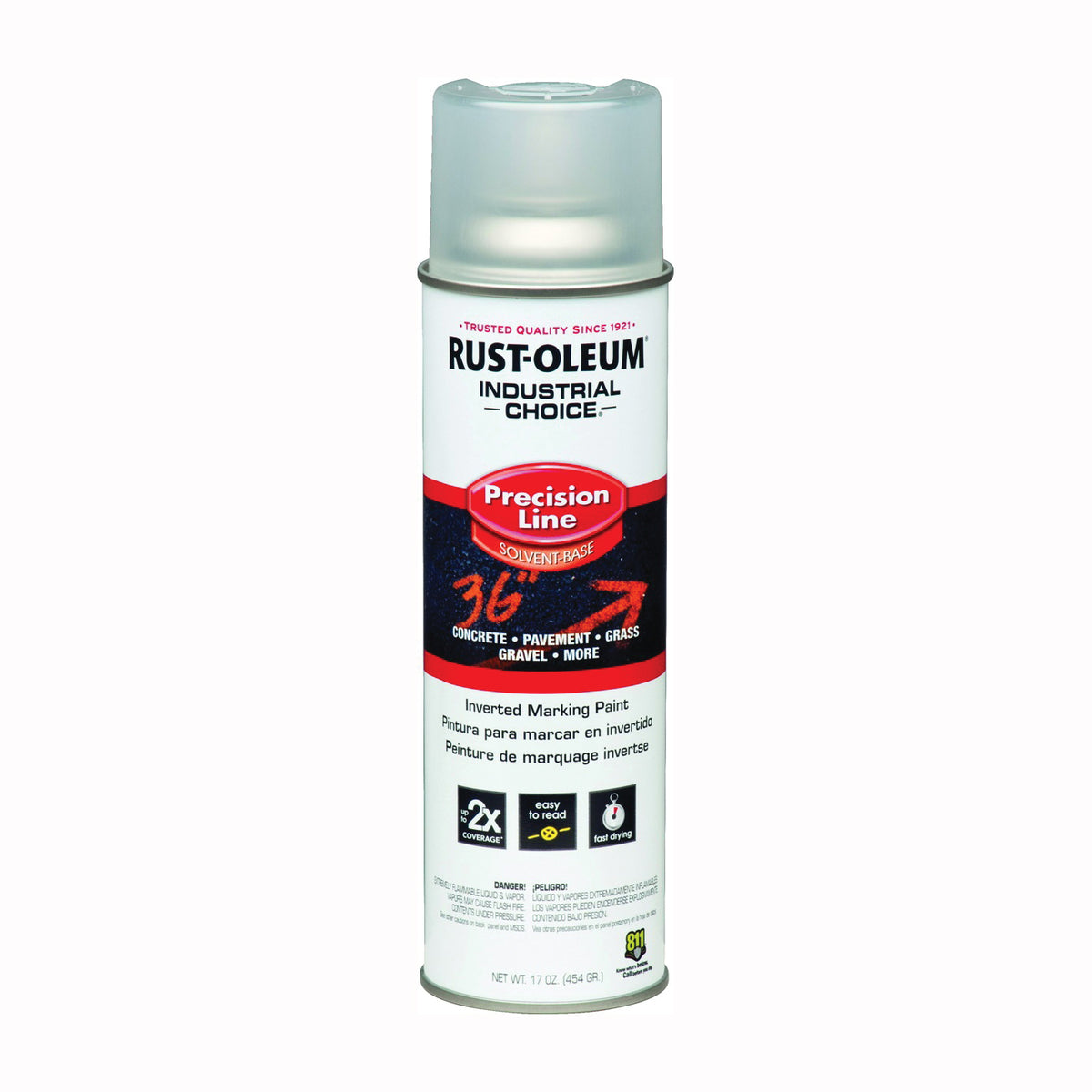 RUST-OLEUM INDUSTRIAL CHOICE 1601838 Marking Paint, Gloss, Clear, 17 oz, Aerosol Can