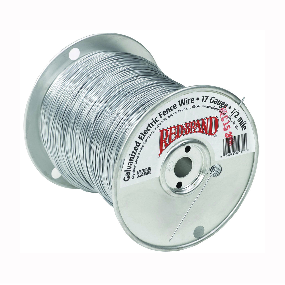 Red Brand 85617 Electric Fence Wire, 17 ga Wire, Steel Conductor, 1/2 mile L