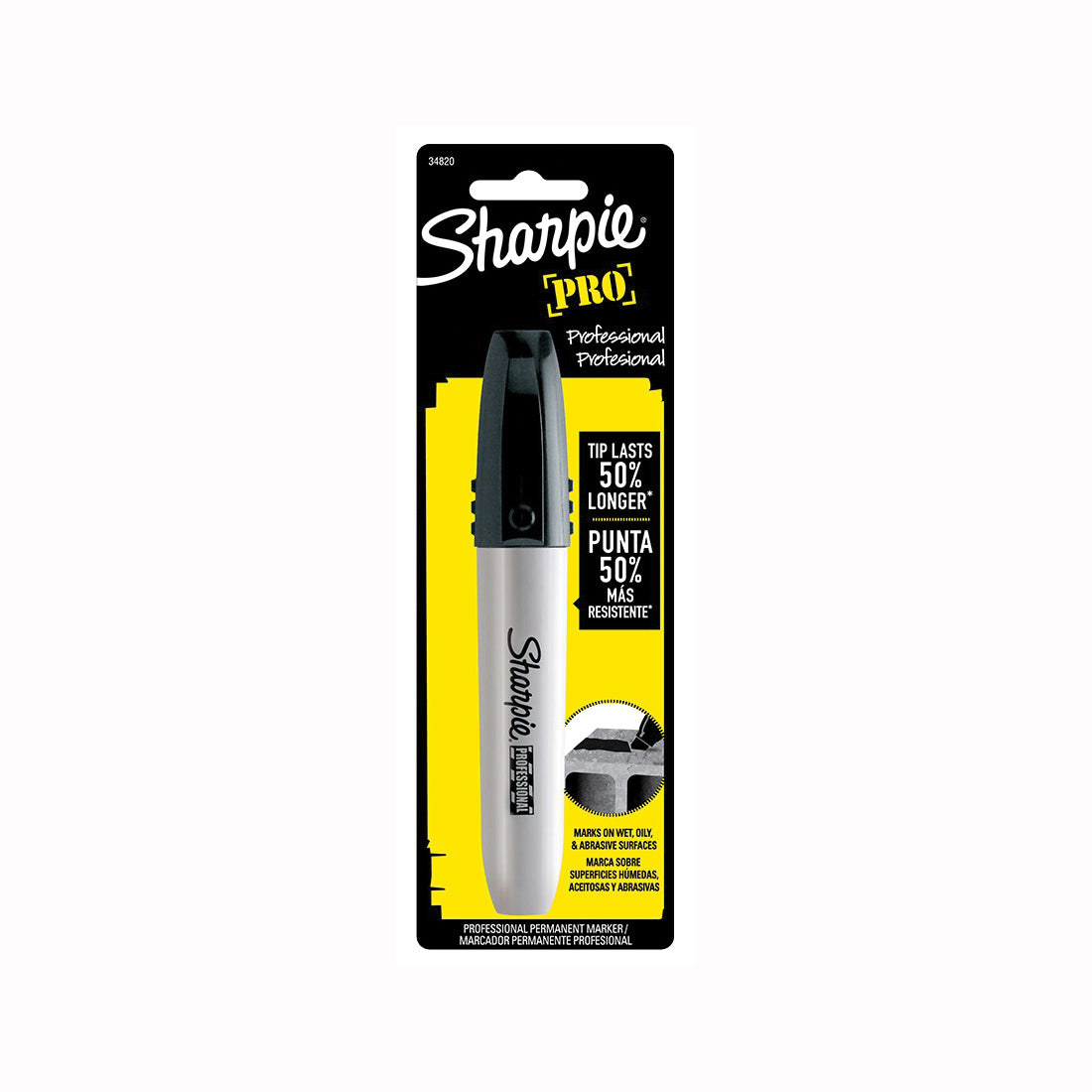 Sharpie Professional 34820 Permanent Marker, Chisel Lead/Tip, Black Lead/Tip