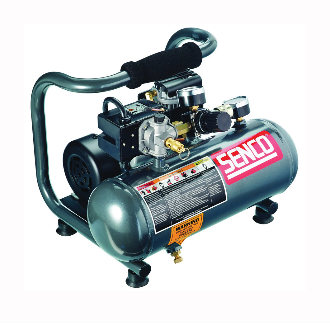 SENCO PC1010 Trim Air Compressor, 1 gal Tank, 0.5 hp, 115 V, 125 psi Pressure, 0.7 scfm Air