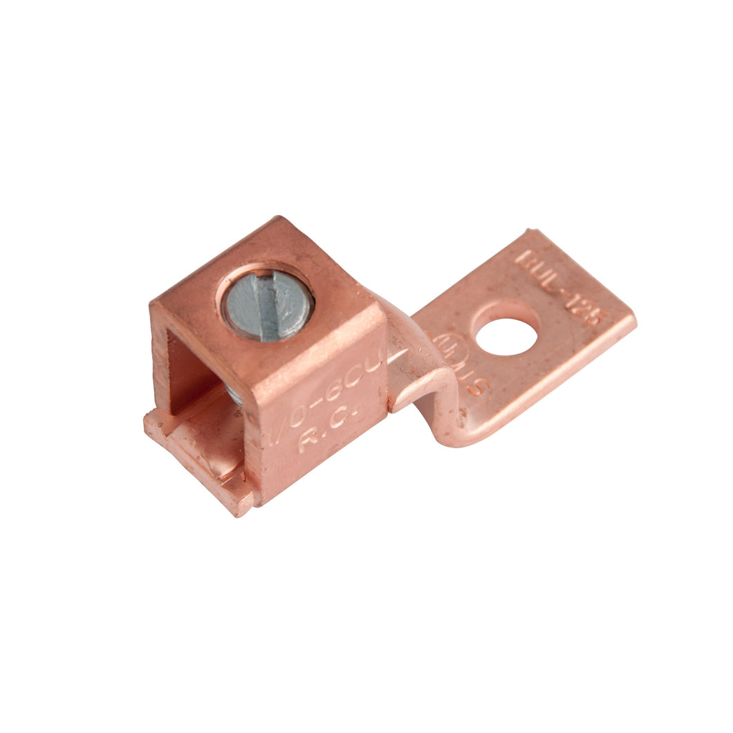 GB GSLU-125 Mechanical Lug, 600 V, 6 to 0 Wire, 3/8 in Stud, Copper Contact