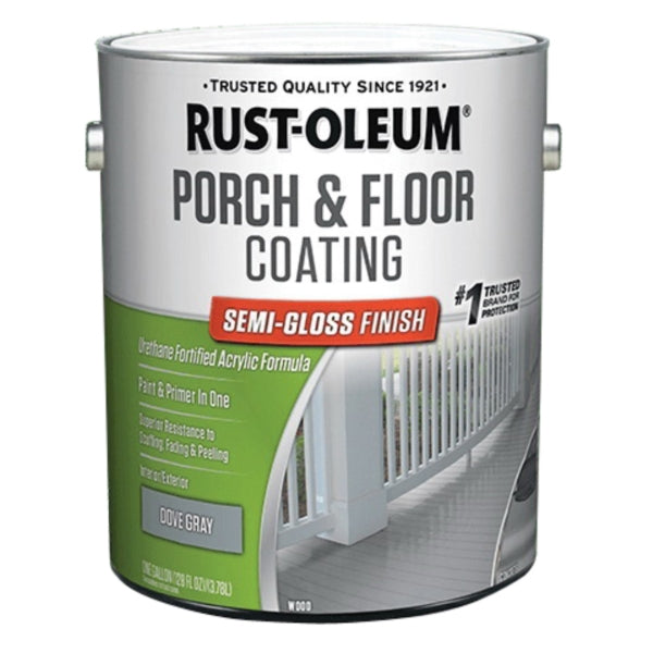 RUST-OLEUM 320419 Porch and Floor Coating, Semi-Gloss, Dove Gray, Liquid