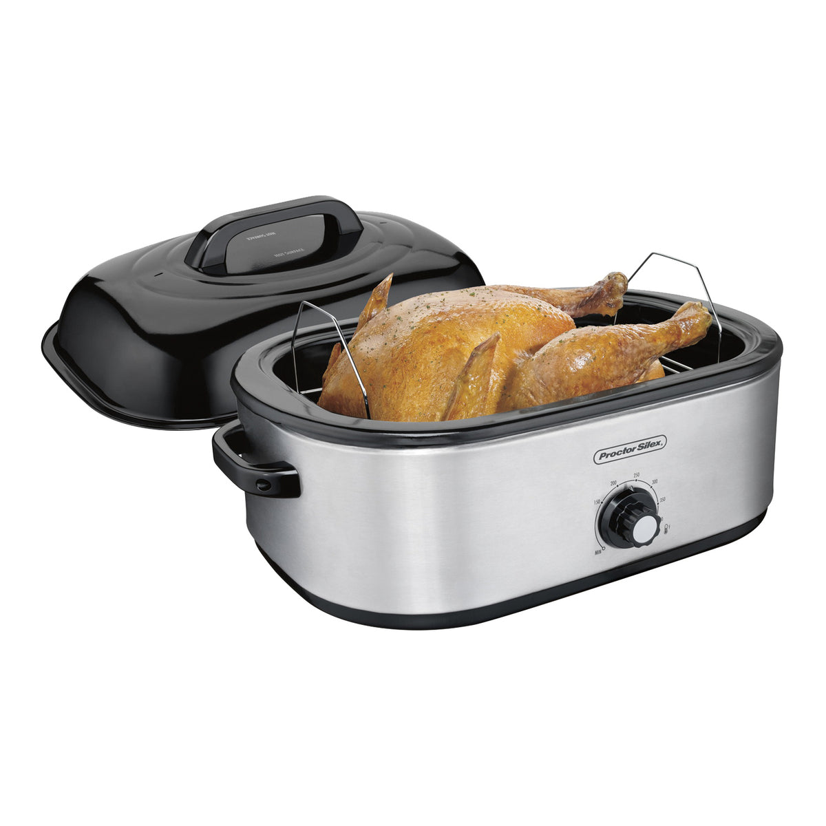 Hamilton Beach 32191 Electric Roaster Oven, 18 qt Capacity, 1440 W, Stainless Steel, White