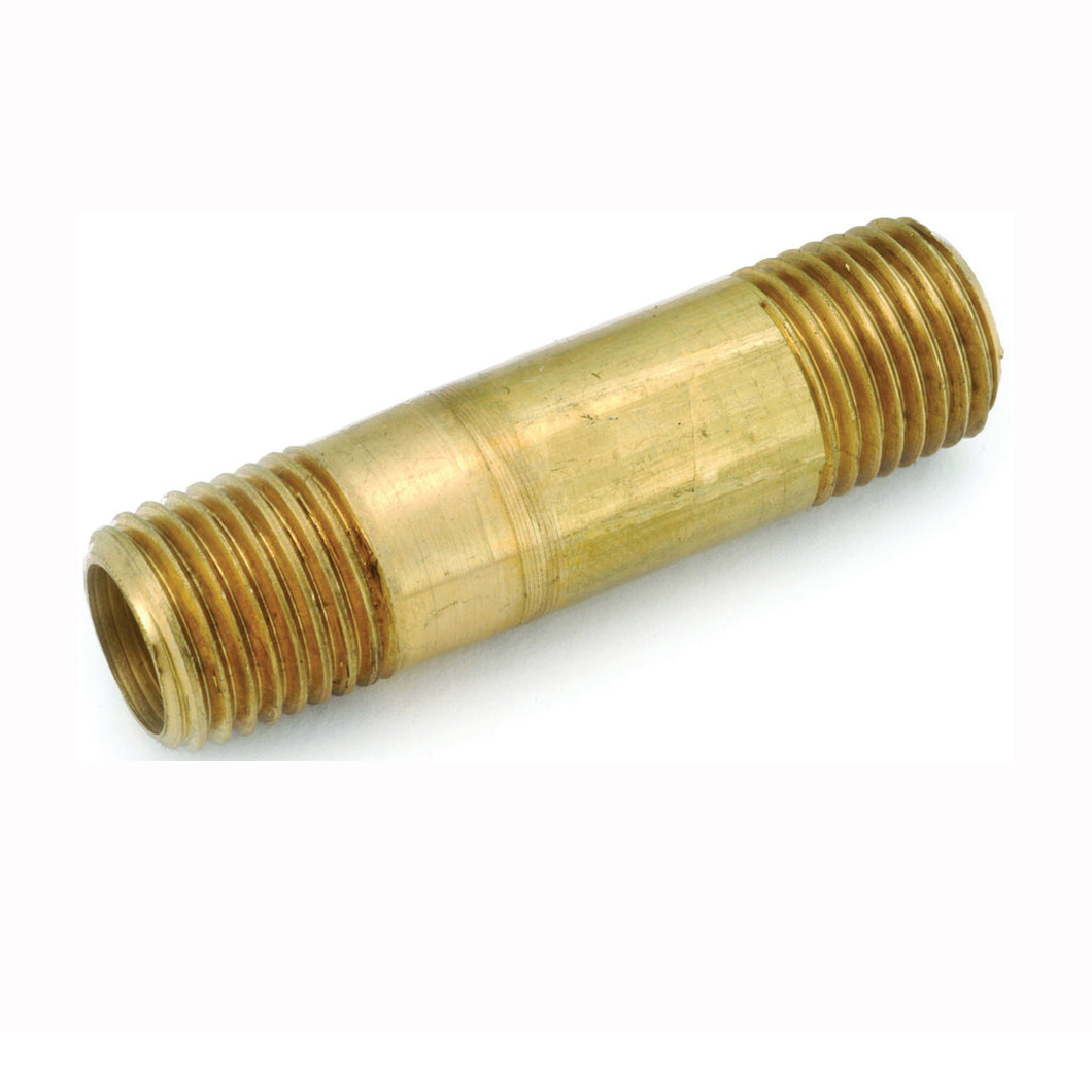 Anderson Metals 736113-0624 Pipe Nipple, 3/8 in, NPT, Brass, 1-1/2 in L