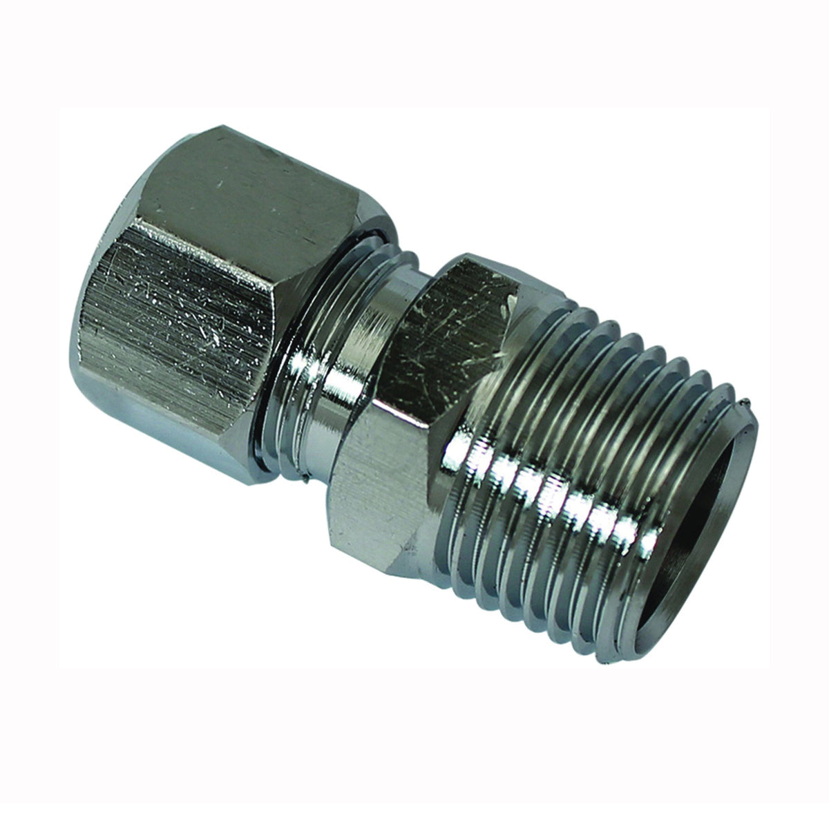 Plumb Pak PP72PCLF Straight Adapter, 3/8 in, FIP x Compression, Chrome