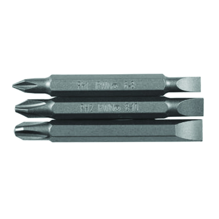 IRWIN 3535252C Screwdriver Bit, #2 to 10 Drive, Phillips/Slotted Drive, 1/4 in Shank, Hex Shank, 2-3/8 in L, Steel