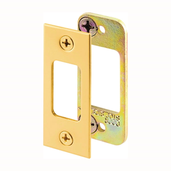 Defender Security E 2479 Deadbolt Strike, 2-3/4 in L, 1-1/8 in W, Steel, Brass