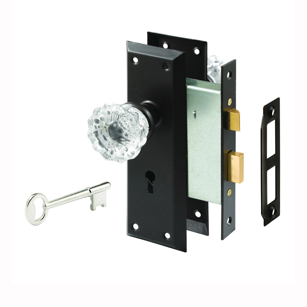 Defender Security E 2497 Door Lockset, Keyed Key, Steel, Bronze, 2-3/8 in Backset, 1-1/4 in Thick Door, Residential