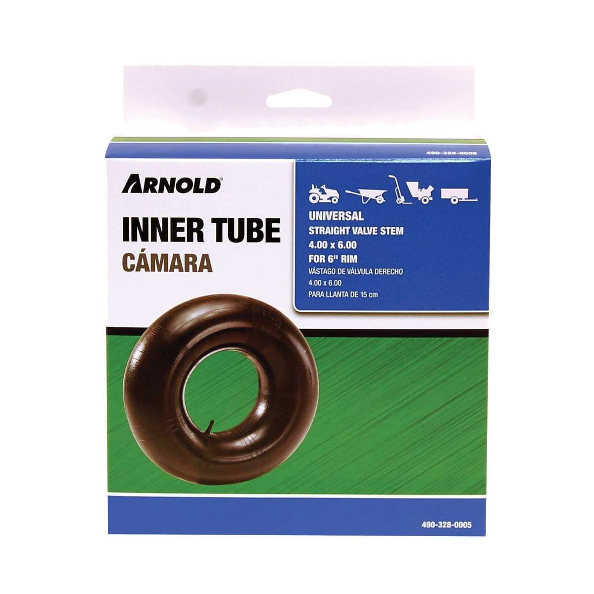 ARNOLD 490-328-0005 Wheelbarrow Inner Tube, 14 in, For: 6 in Rim, 4 x 6 in Tire