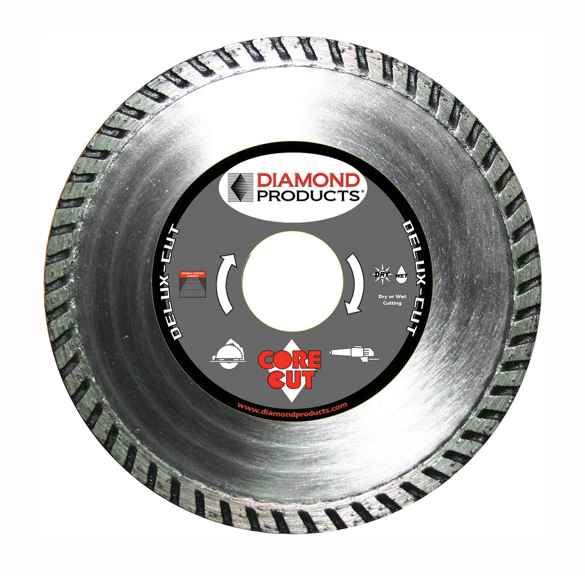 DIAMOND PRODUCTS 21205 Circular Blade, 12 in Dia, 1 in Arbor, Diamond Cutting Edge