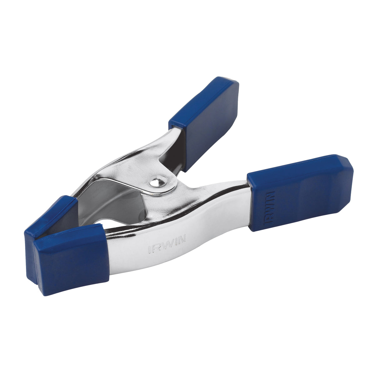 IRWIN 222702 Spring Clamp with Soft Grip Pad, 2 in Clamping, Steel, Blue/Silver