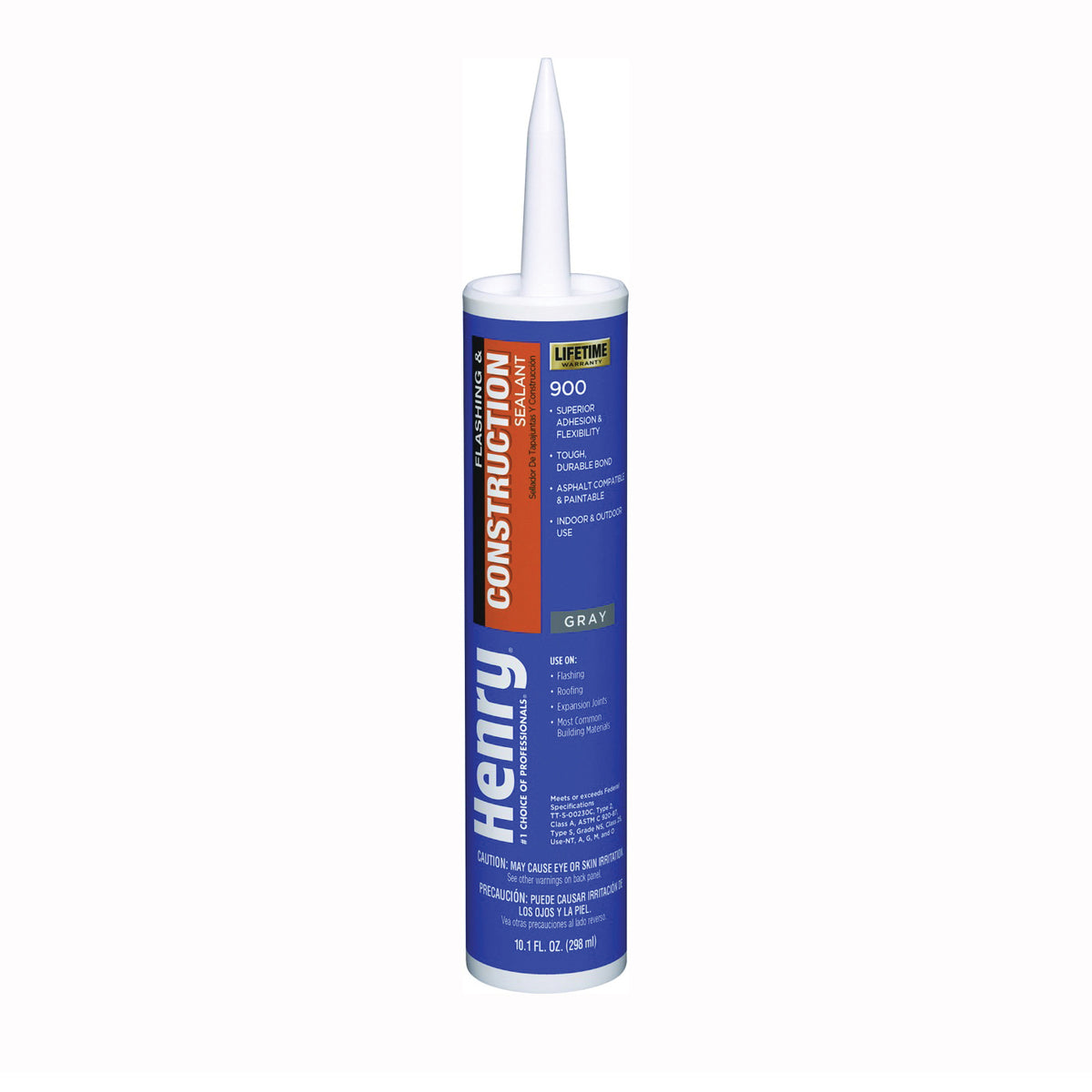 Henry 900 Series HE900104 Flashing and Construction Sealant, Gray, Liquid, 10.1 oz Cartridge