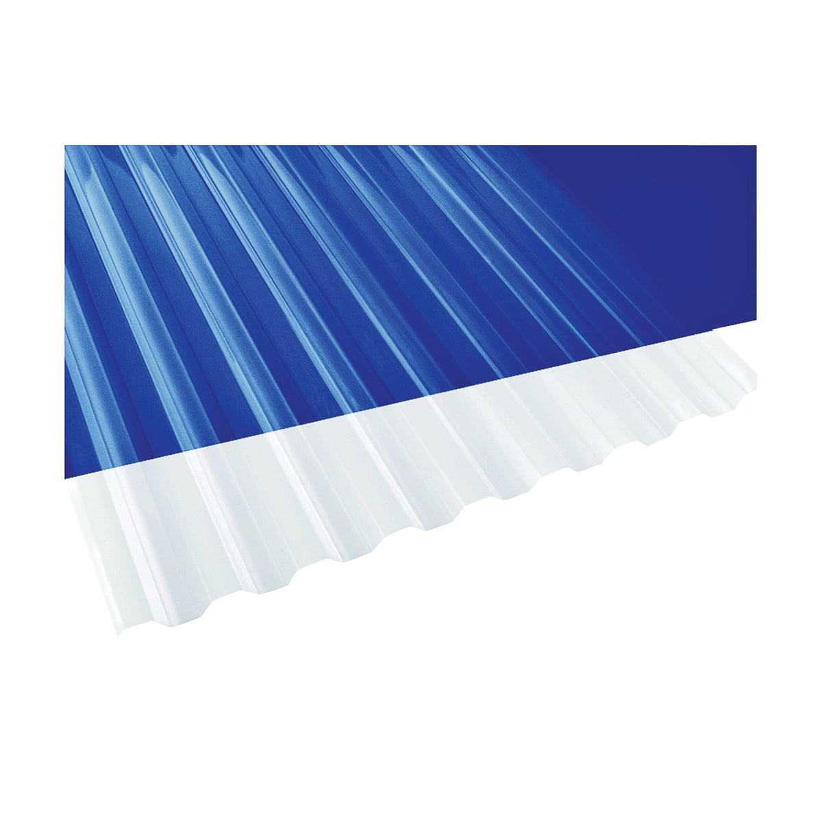 Suntuf 101699 Corrugated Panel, 12 ft L, 26 in W, Greca 76 Profile, 0.032 Thick Material, PVC, Clear
