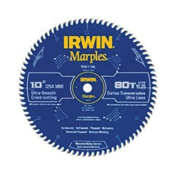 IRWIN 1807370 Circular Saw Blade, 10 in Dia, 5/8 in Arbor, 80-Teeth, Carbide Cutting Edge