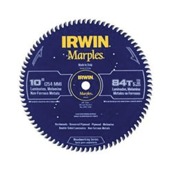 IRWIN 1807381 Circular Saw Blade, 10 in Dia, 5/8 in Arbor, 84-Teeth, Carbide Cutting Edge