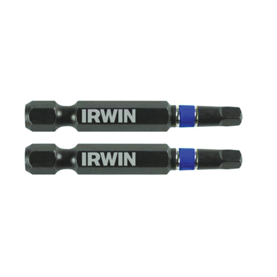 IRWIN 1837485 Power Bit, #3 Drive, Square Recess Drive, 1/4 in Shank, Hex Shank, 2 in L, High-Grade S2 Tool Steel