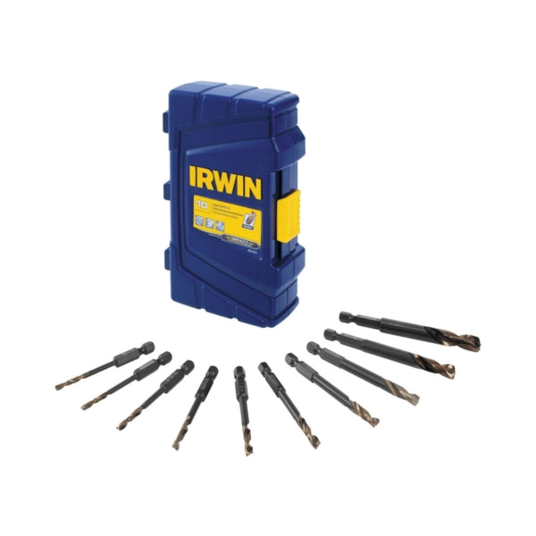 IRWIN 1881324 Drill Bit Set, 10-Piece, Steel, Black Oxide