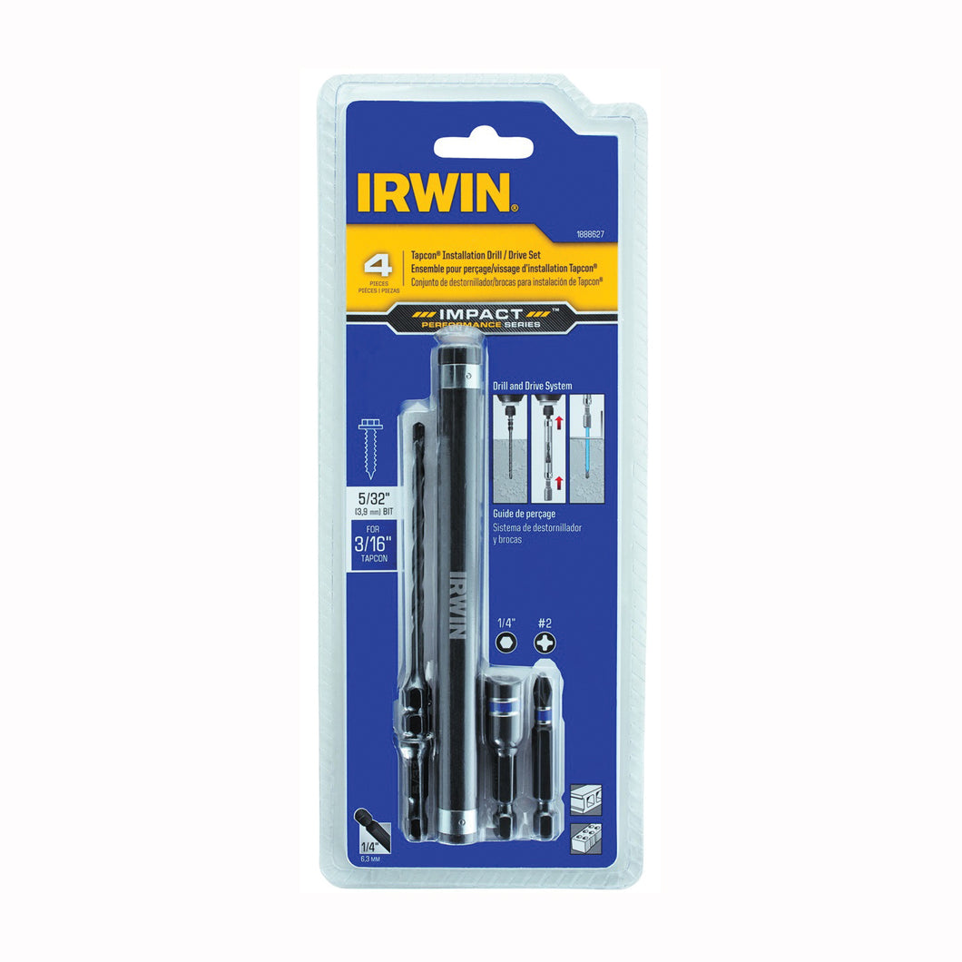 IRWIN 1888627 Drill/Drive Set, 4-Piece, Black Oxide