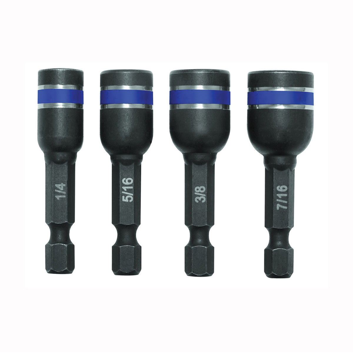 IRWIN 1837530 Impact Nutsetter Set, 4-Piece, Magnetic, Steel, Black Oxide