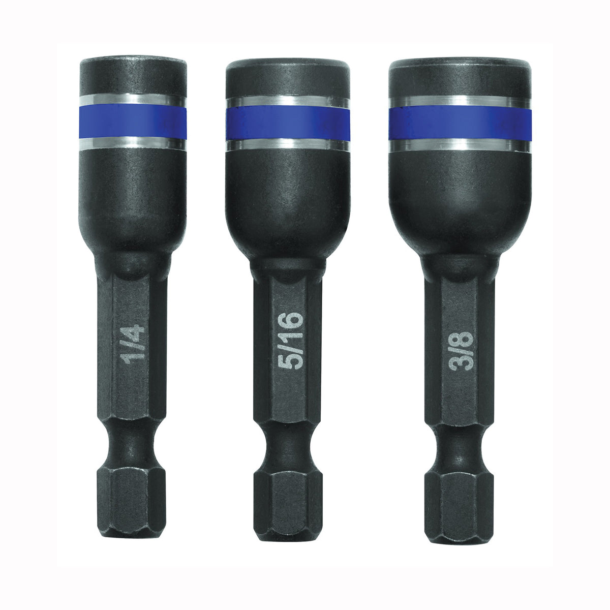 IRWIN IWAF342-3 Impact Nutsetter Set, 3-Piece, Magnetic, Steel, Black Oxide