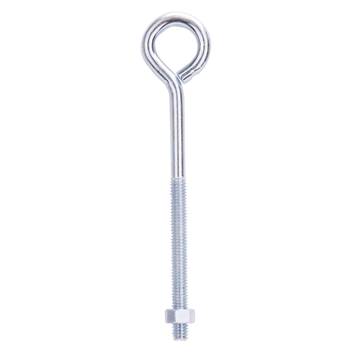 ProSource LR282 Eye Bolt, 8 mm Thread, Machine Thread, 3 in L Thread, 1-1/4 in Dia Eye, 268 lb Working Load, Steel, Zinc