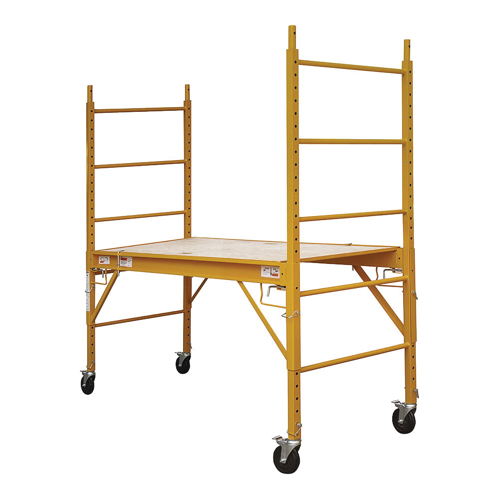 ProSource YH-SD601 Portable Scaffold, 29 in W Rail, 1-1/2 in D Rail, 69 in H Rail, 29 to 71-1/4 in H Adjustment, 1-Deck