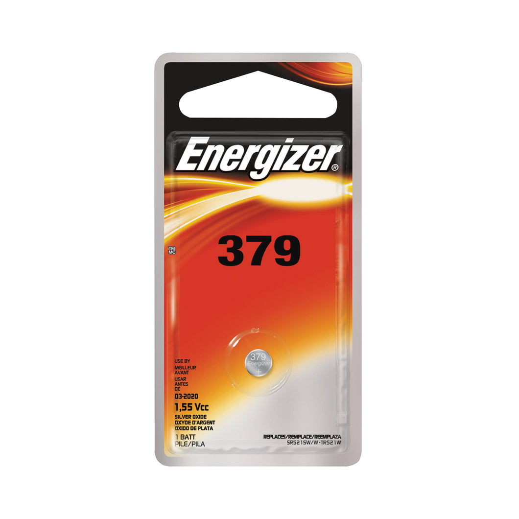 Energizer 379BPZ Coin Cell Battery, 1.5 V Battery, 14 mAh, 379 Battery, Silver Oxide