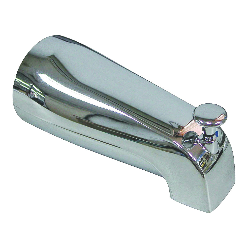 ProSource PMB-046 Bathtub Spout, 5-3/8 in L, 1/2 in Connection, IPS, Zinc, Chrome Plated