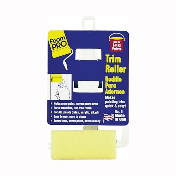 FOAMPRO 5 Trim Roller, 3 in L, Foam Cover