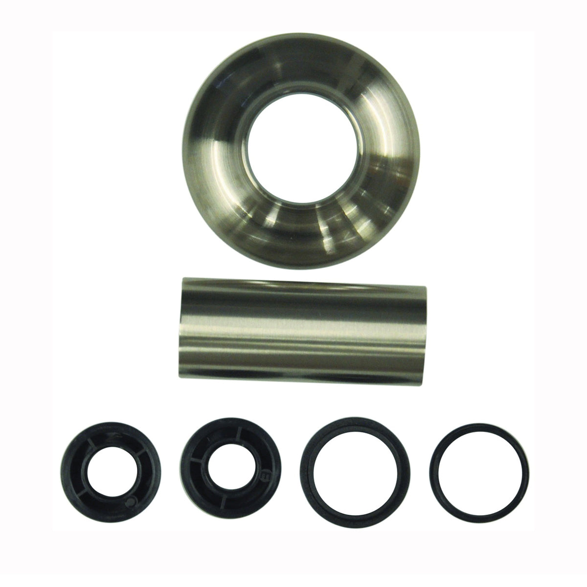 Danco 10308 Flange Set, 1-1/16 to 9/16 in Adapter, 1-1/2 in Flange ID, 3 in Flange, 1-1/2 in Tube OD, Brass/Plastic/Zinc