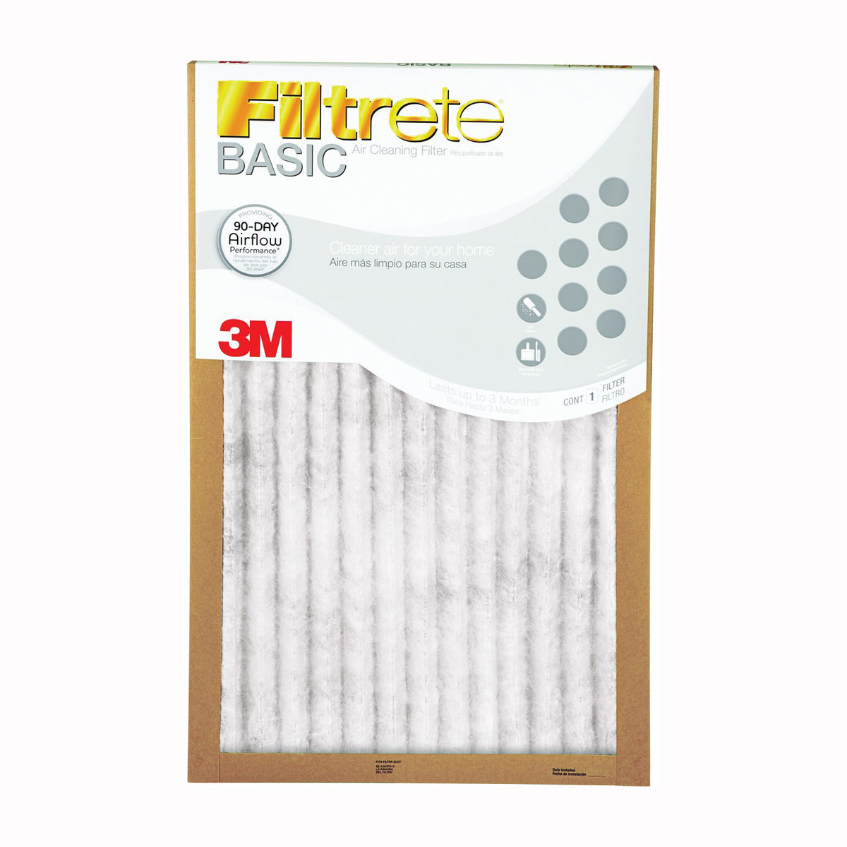Filtrete FBA00-H-3PK Air Filter, 20 in L, 16 in W, 11 MERV, Fiberglass Filter Media, Cardboard Frame