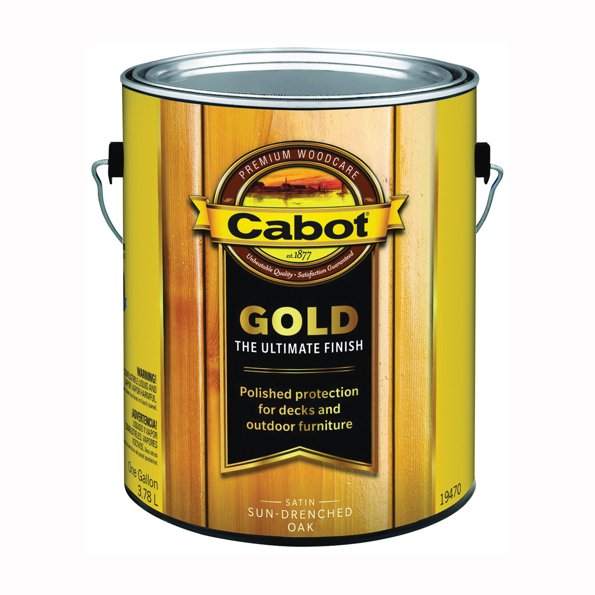 Cabot 19470 Wood Finish, Gold, Sun Drenched Oak, Liquid, 1 Gal