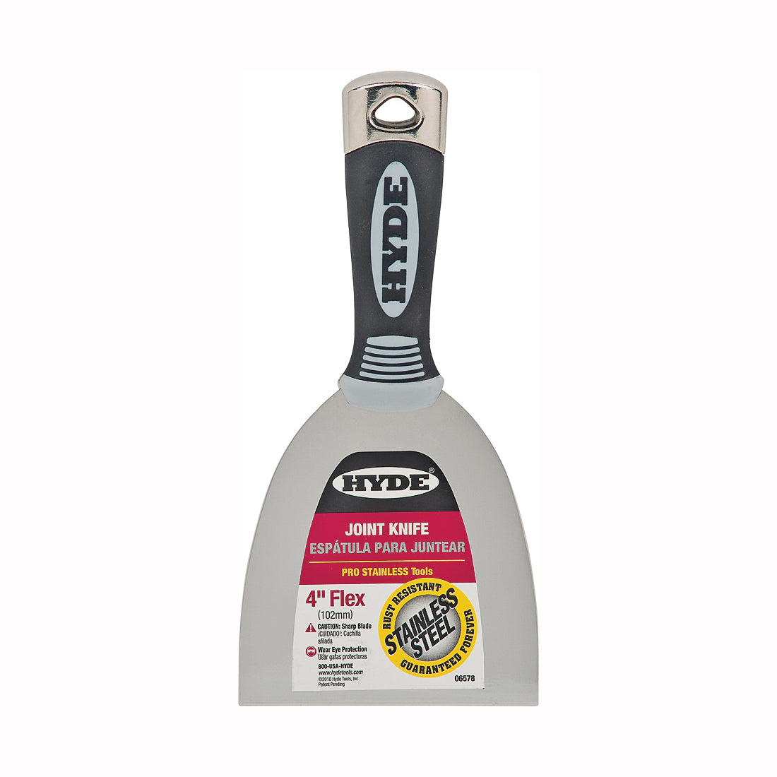 HYDE 06578 Joint Knife, 4 in W Blade, 4 in L Blade, Stainless Steel Blade, Single-Edge Blade, Soft-Grip Handle