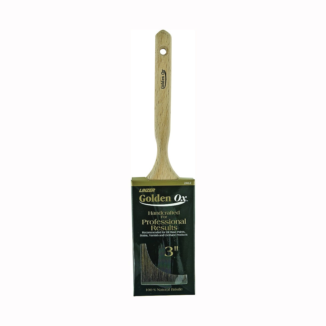 Linzer WC 2462-3 Paint Brush, 3 in W, 3 in L Bristle, Very Fine China Bristle, Flat Sash Handle
