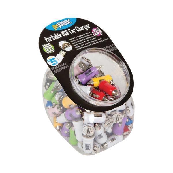 GetPower CWP-USBBOWL-DC Single USB to DC Car Adapter, 12 V Output, 1.5 A Charge, Assorted