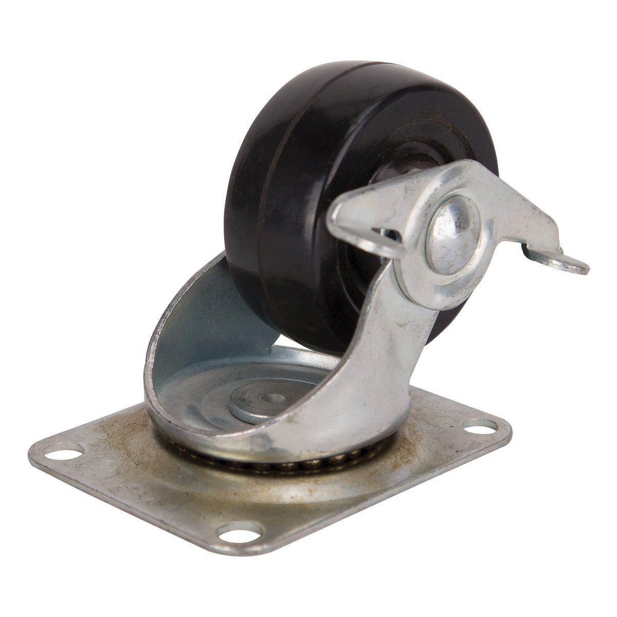 ProSource JC-H11 Swivel Caster, 3 in Dia Wheel, 1-1/4 in W Wheel, Rubber Wheel, Black, 210 lb, Steel Housing Material