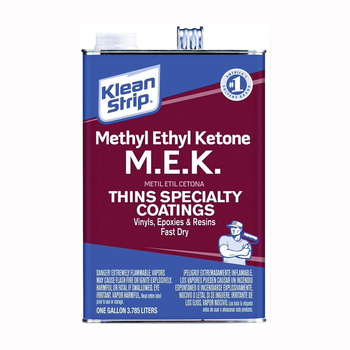 Klean Strip GME71 Methyl Ethyl Ketone Thinner, Liquid, Characteristic Ketone, 1 gal, Can